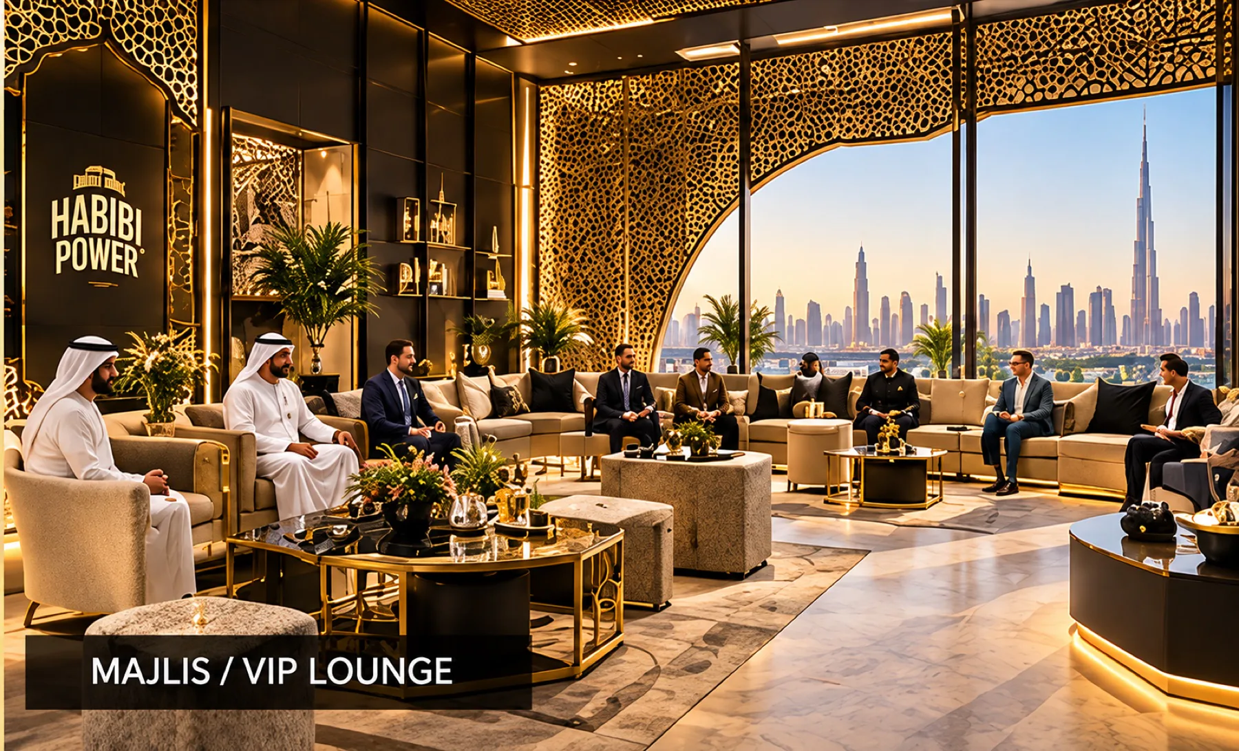 Concept for the Habibi Power Dubai-inspired majlis and VIP lounge